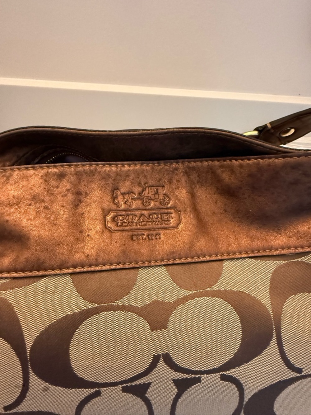 Coach metallic, brown, and tan Zoe bag - Picture 3 of 7